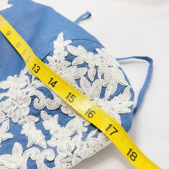 David's Bridal Denim Ivy Formal Gown Size 9 - Picture 5 of 7